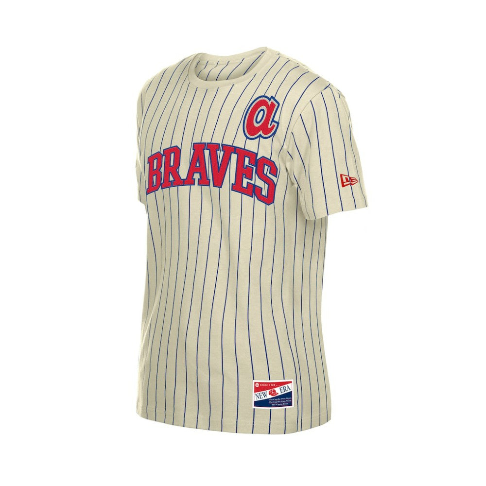 Atlanta Braves New Era Throwback Meshback Pinstripe T-Shirt - MLB