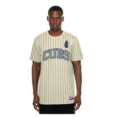 Chicago Cubs New Era Throwback Meshback Pinstripe T-Shirt - MLB