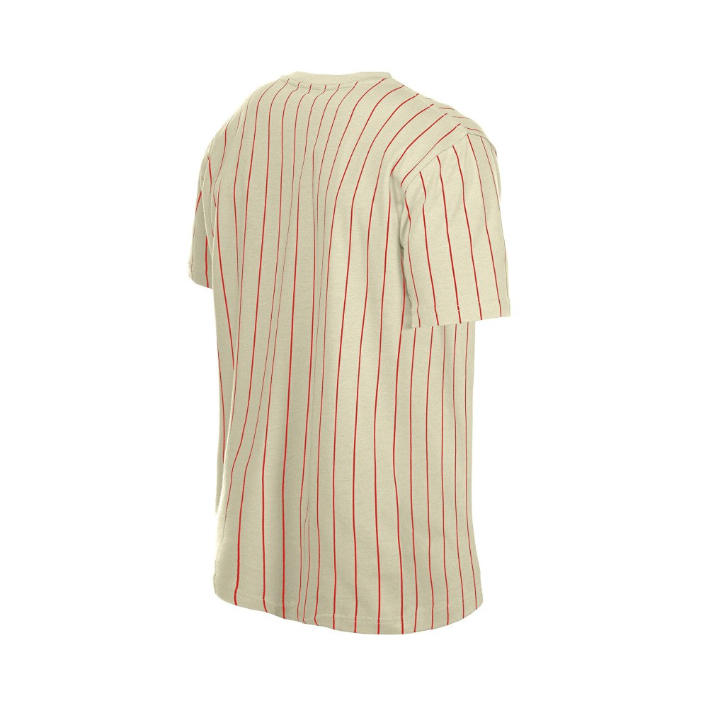Cincinnati Reds New Era Throwback Meshback Pinstripe T-Shirt - MLB