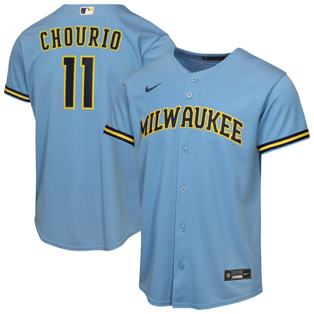 Jackson Chourio Milwaukee Brewers Nike Youth Road Replica Jersey - MLB