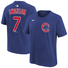 Dansby Swanson Chicago Cubs Nike Youth Name & Number T-Shirt - MLB