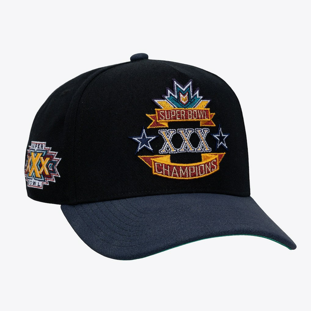 Dallas Cowboys Super Bowl XXX Champions Lux Pro Snapback Black | Mitchell & Ness