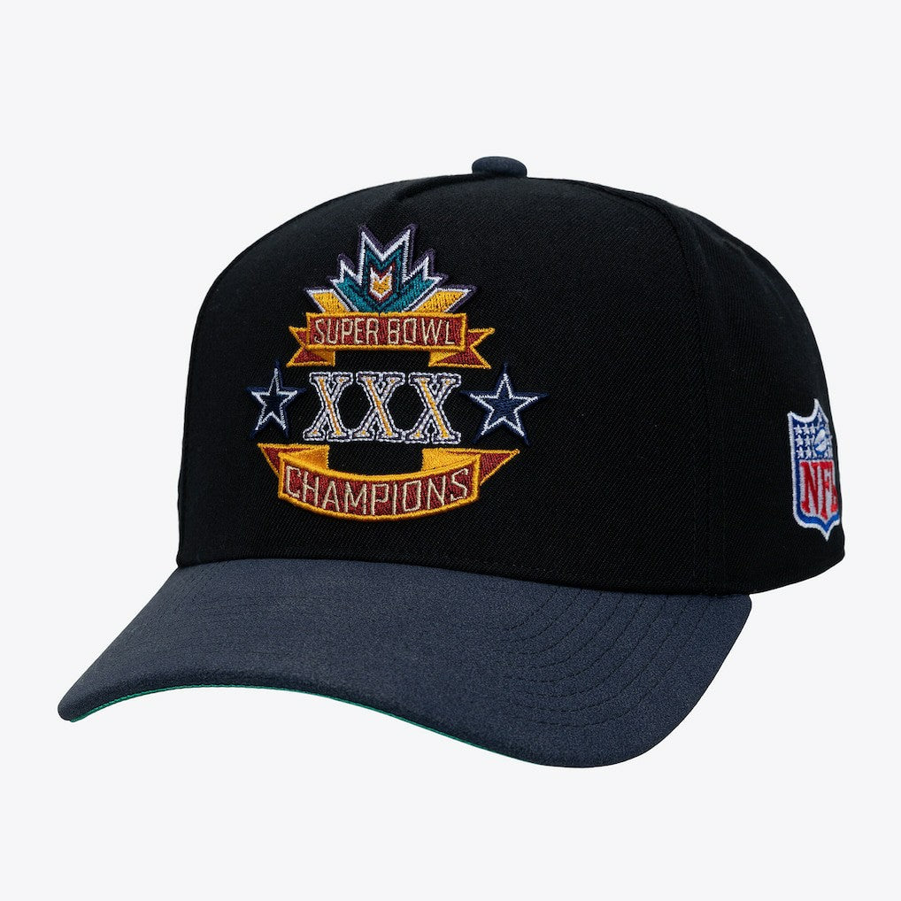 Dallas Cowboys Super Bowl XXX Champions Lux Pro Snapback Black | Mitchell & Ness