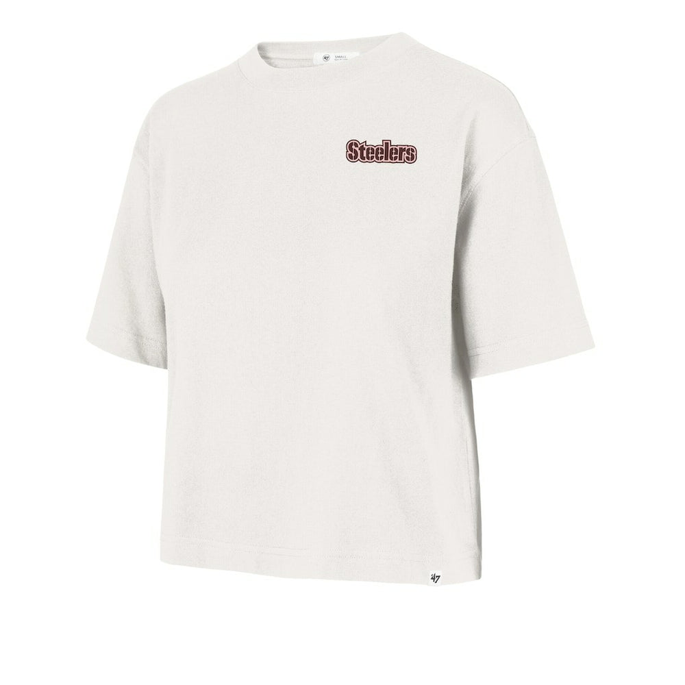 Pittsburgh Steelers '47 Women's Love Letter Reed City T-Shirt Cream | 47 brand