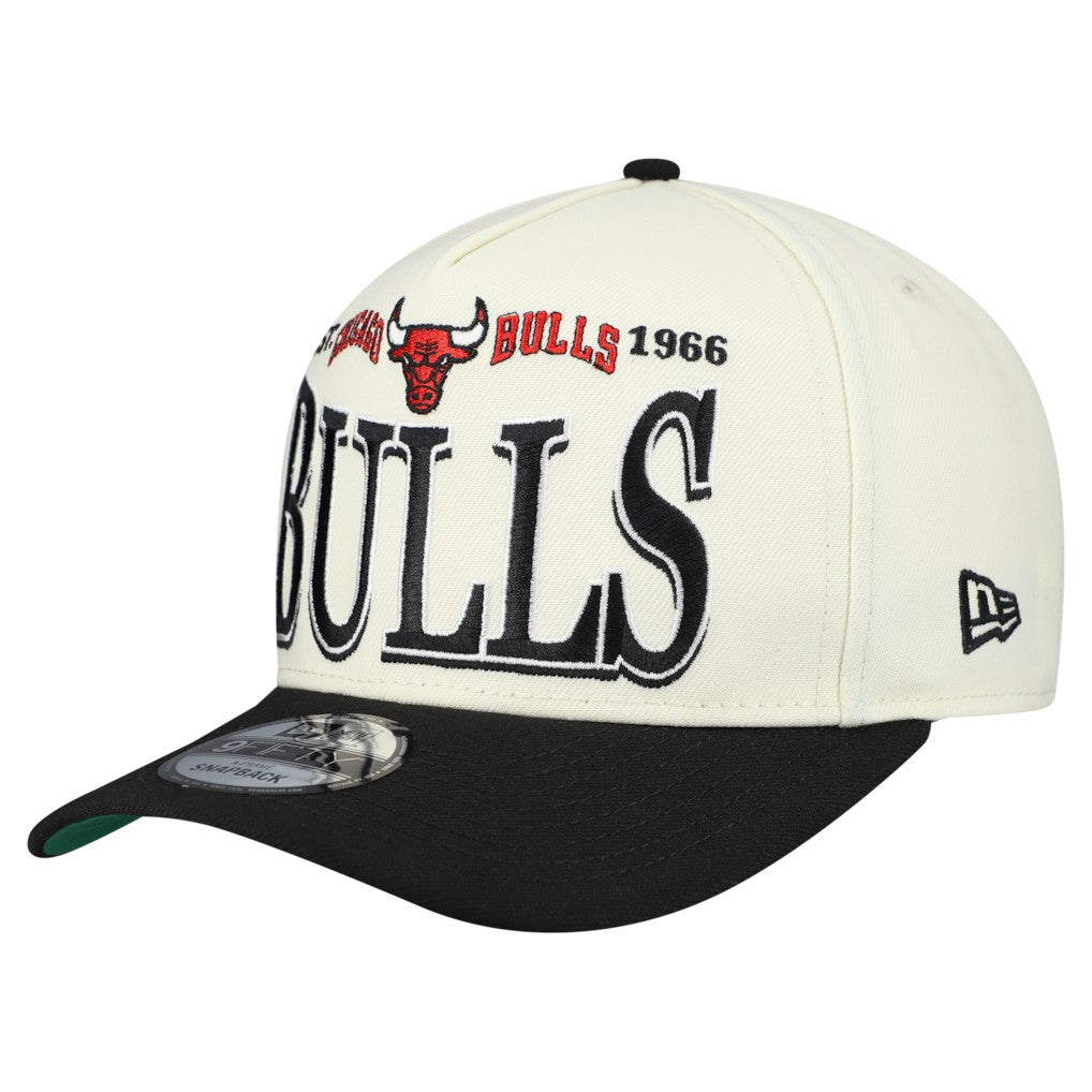 Chicago Bulls Stretched 2-Tone A-Frame 9FIFTY Adjustable Hat Cream/Black - NBA