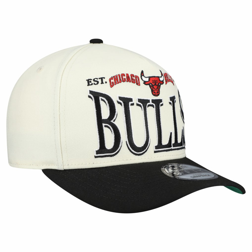 Chicago Bulls Stretched 2-Tone A-Frame 9FIFTY Adjustable Hat Cream/Black - NBA