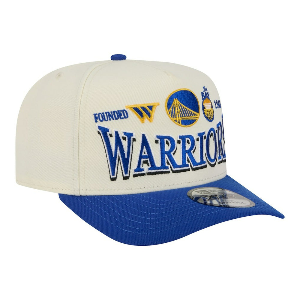 Golden State Warriors Stretched 2-Tone A-Frame 9FIFTY Adjustable Hat Cream/Royal - NBA