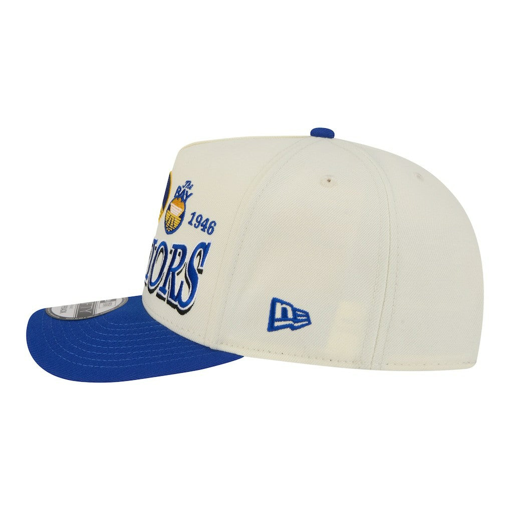 Golden State Warriors Stretched 2-Tone A-Frame 9FIFTY Adjustable Hat Cream/Royal - NBA