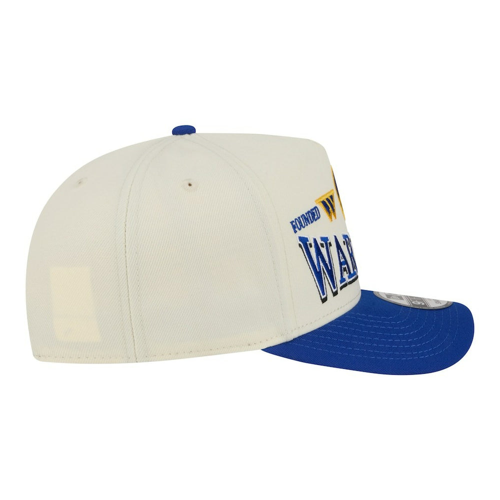 Golden State Warriors Stretched 2-Tone A-Frame 9FIFTY Adjustable Hat Cream/Royal - NBA