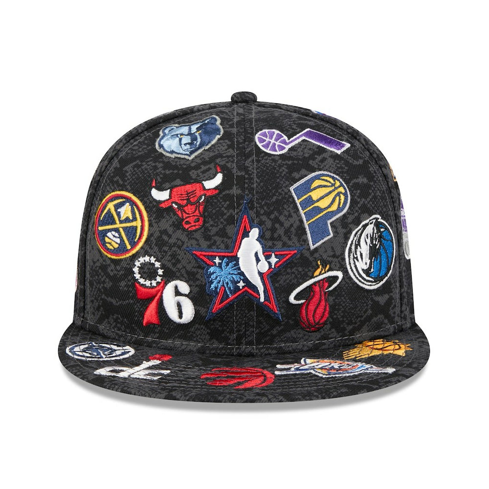 2026 NBA All-Star Game Allover Logos 59FIFTY Fitted Hat Black - NBA