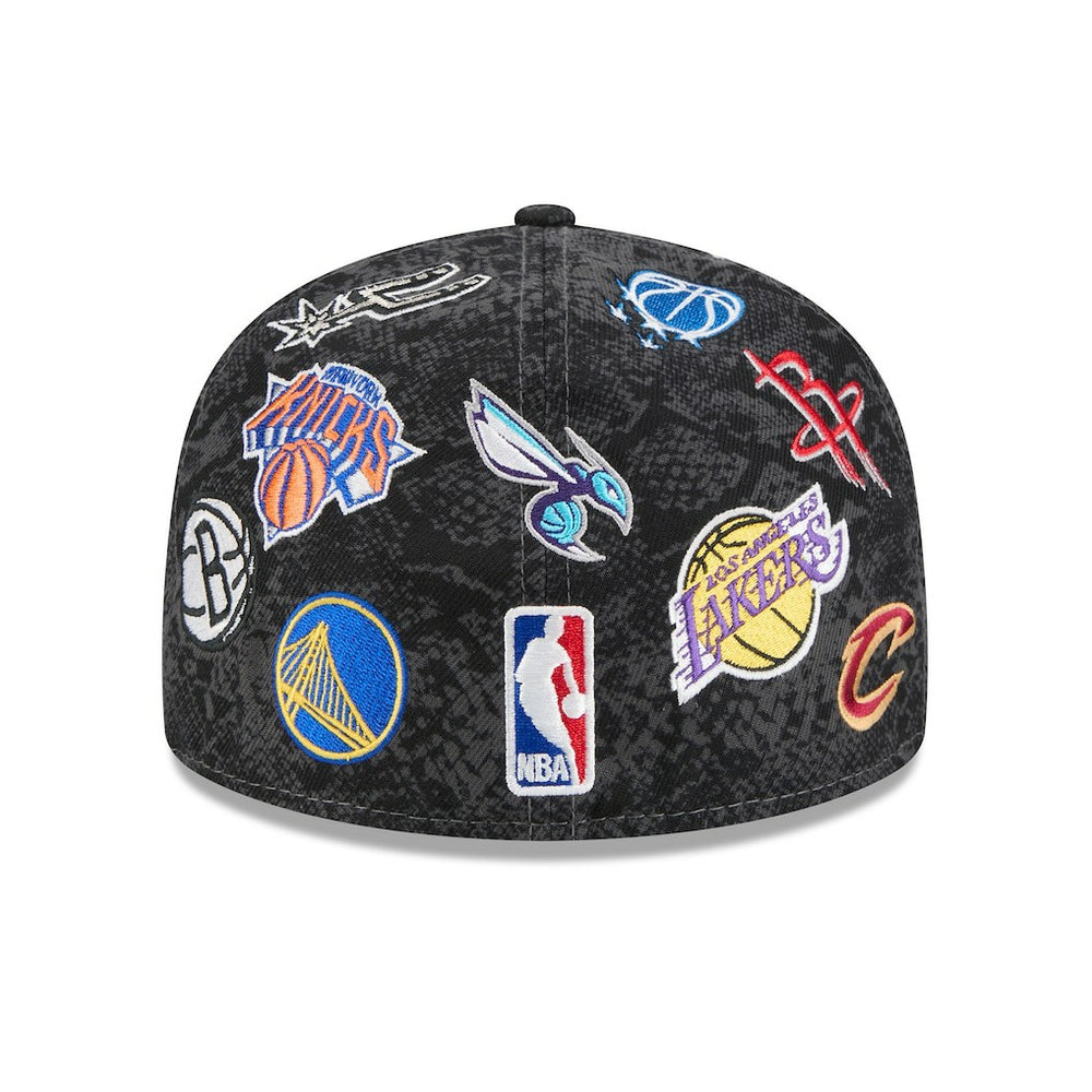 2026 NBA All-Star Game Allover Logos 59FIFTY Fitted Hat Black - NBA