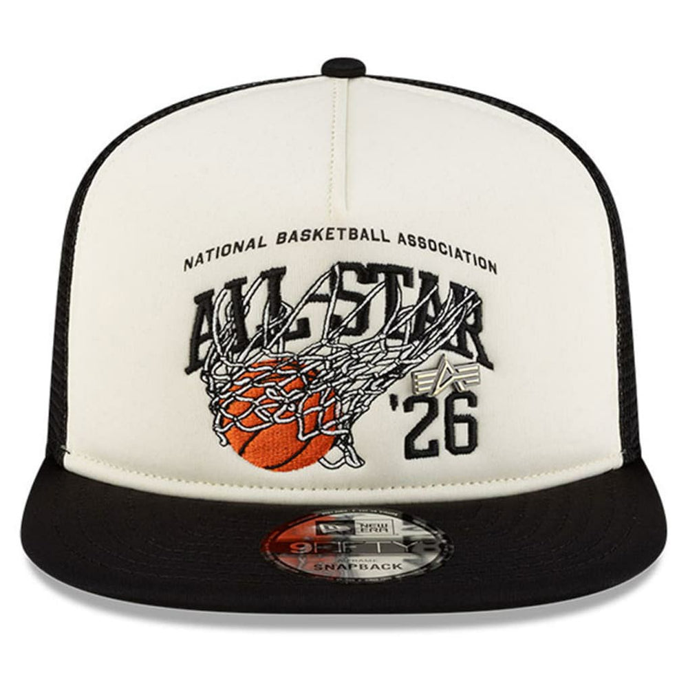 2026 NBA All-Star Game x Alpha Industries 9FIFTY Snapback Trucker Hat White/Black - NBA