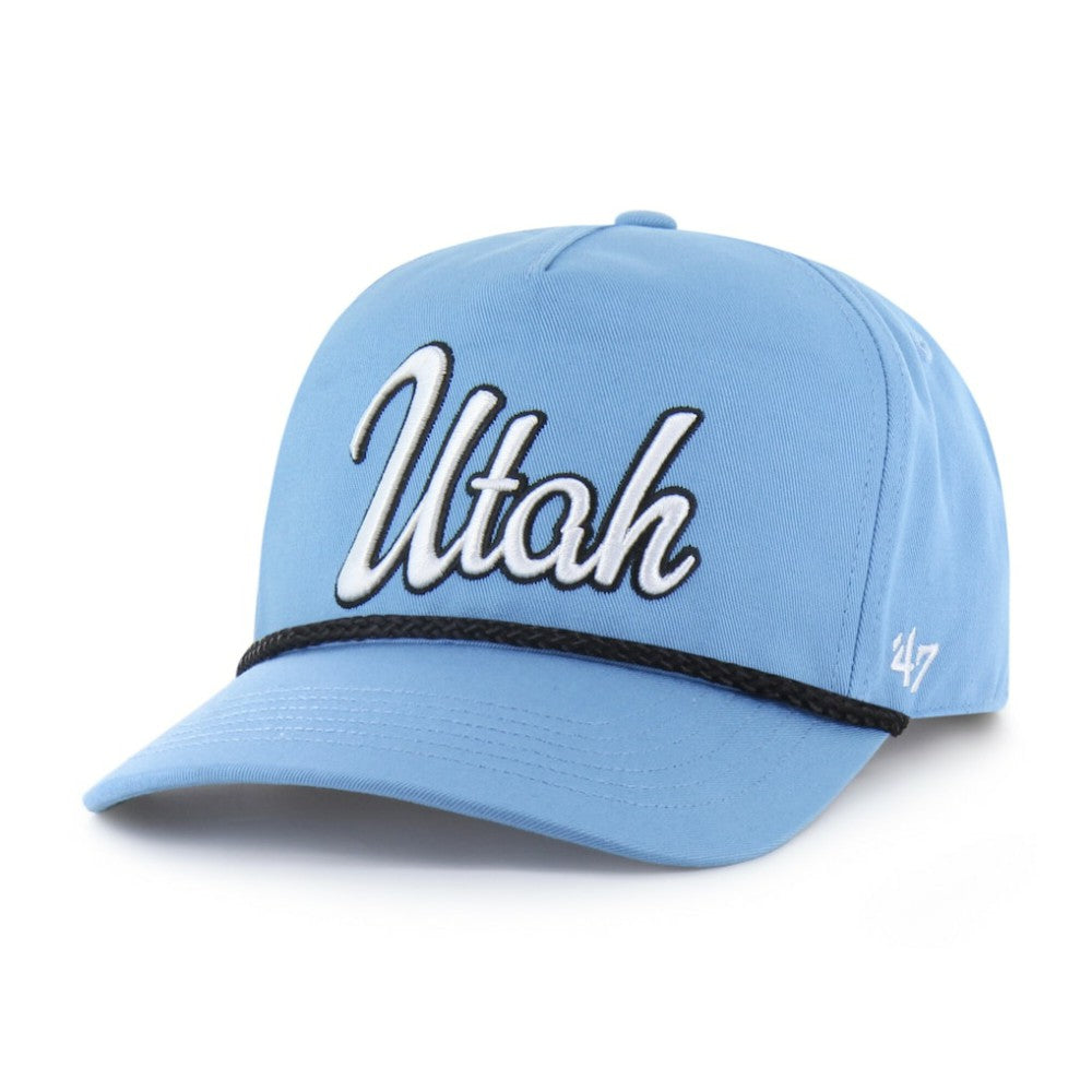 Utah Mammoth '47 Overhand Logo Side Patch Adjustable Hitch Hat - Light Blue - NHL