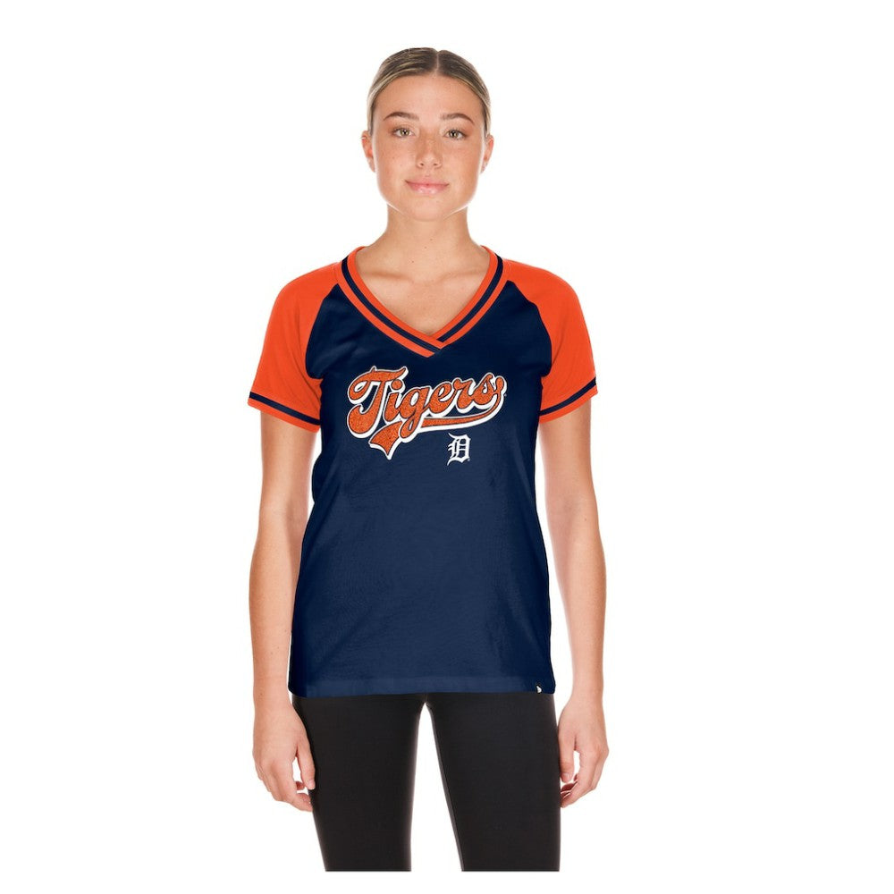 Detroit Tigers New Era Women's Gameday V-Neck T-Shirt - MLB