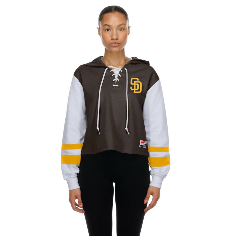San Diego Padres New Era Women's Boxy Lace-Up Hoodie - MLB