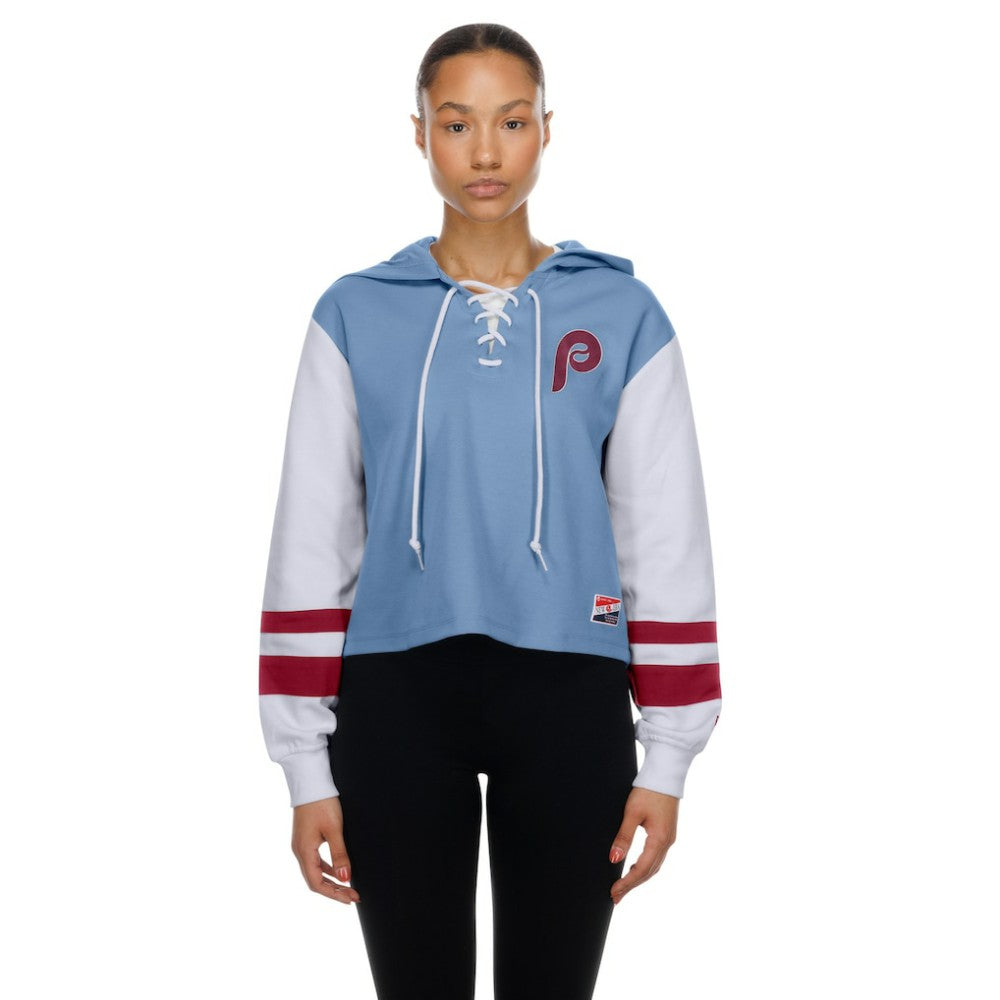Philadelphia Phillies New Era Women's Boxy Lace-Up Hoodie - MLB