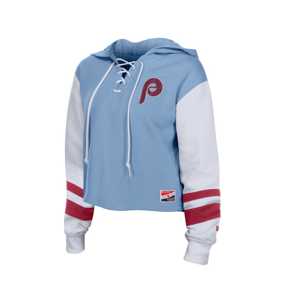 Philadelphia Phillies New Era Women's Boxy Lace-Up Hoodie - MLB
