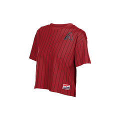 Arizona Diamondbacks New Era Women's Throwback Meshback Pinstripe Boxy T-Shirt - MLB