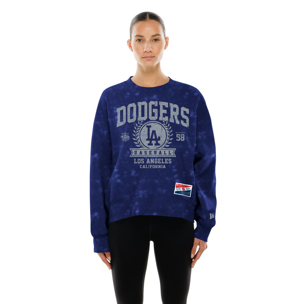 Los Angeles Dodgers New Era Women's Throwback Oversized Boxy Sweatshirt - MLB