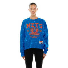 New York Mets New Era Women's Throwback Oversized Boxy Sweatshirt - MLB