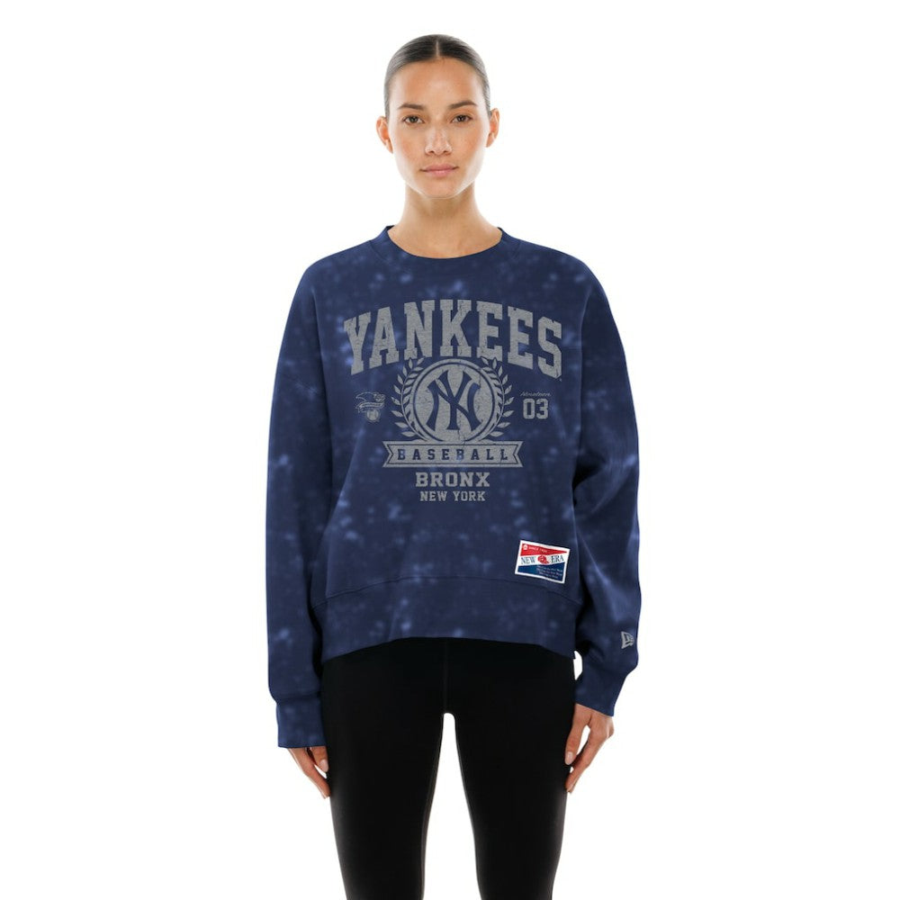 New York Yankees New Era Women's Throwback Oversized Boxy Sweatshirt - MLB