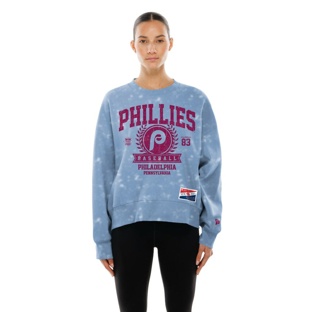 Philadelphia Phillies New Era Women's Throwback Oversized Boxy Sweatshirt - MLB