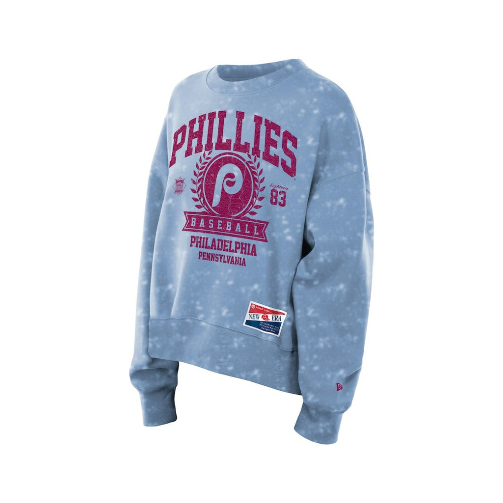 Philadelphia Phillies New Era Women's Throwback Oversized Boxy Sweatshirt - MLB