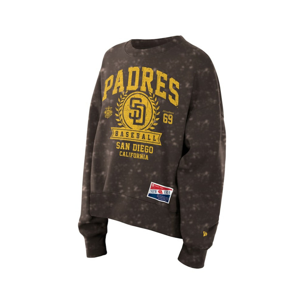 San Diego Padres New Era Women's Throwback Oversized Boxy Sweatshirt - MLB