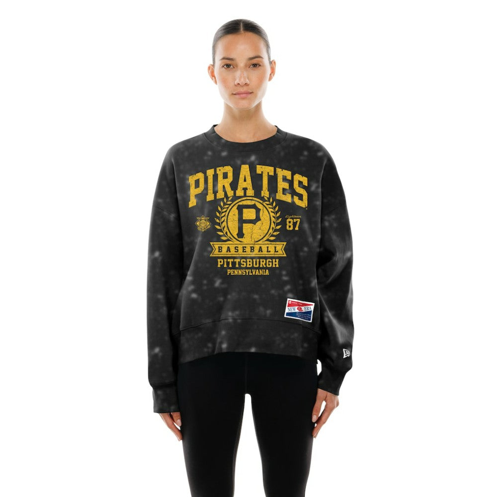 Pittsburgh Pirates New Era Women's Throwback Oversized Boxy Sweatshirt - MLB