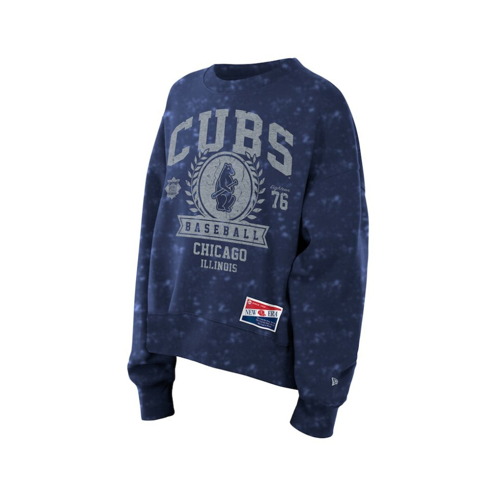 Chicago Cubs New Era Women's Throwback Oversized Boxy Sweatshirt - MLB