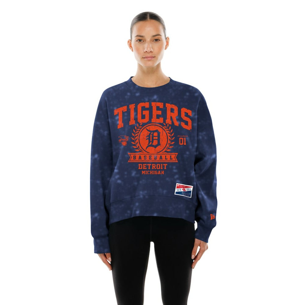 Detroit Tigers New Era Women's Throwback Oversized Boxy Sweatshirt - MLB