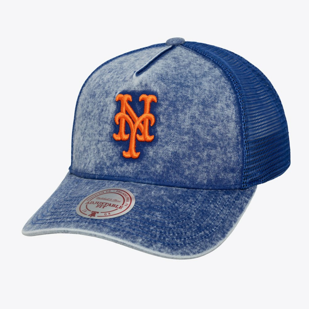 New York Mets Mitchell & Ness Unisex Gameday Adjustable Trucker Hat - MLB