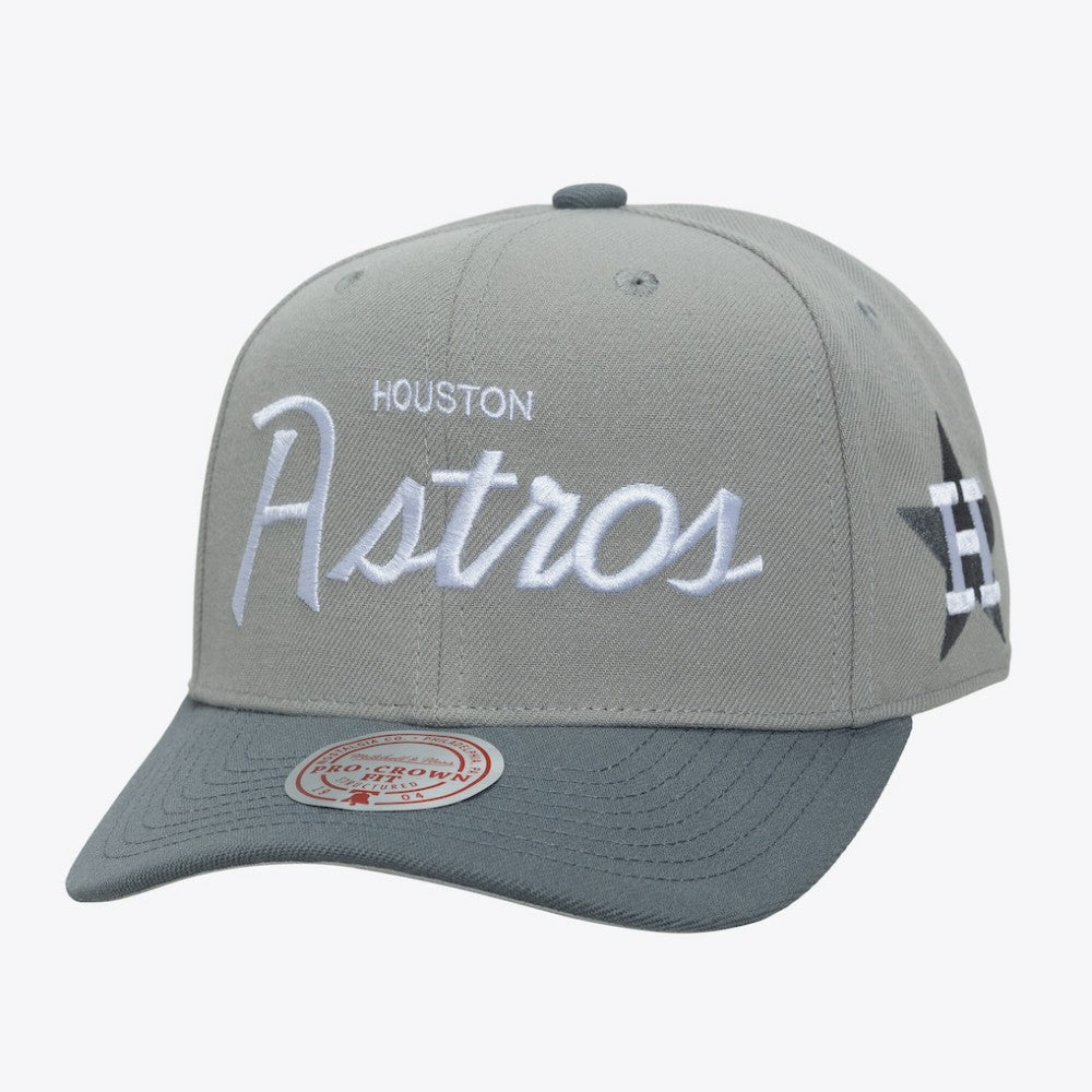 Houston Astros Mitchell & Ness Cooperstown Thunderstorm Head Coach Pro-Crown Adjustable Hat - MLB