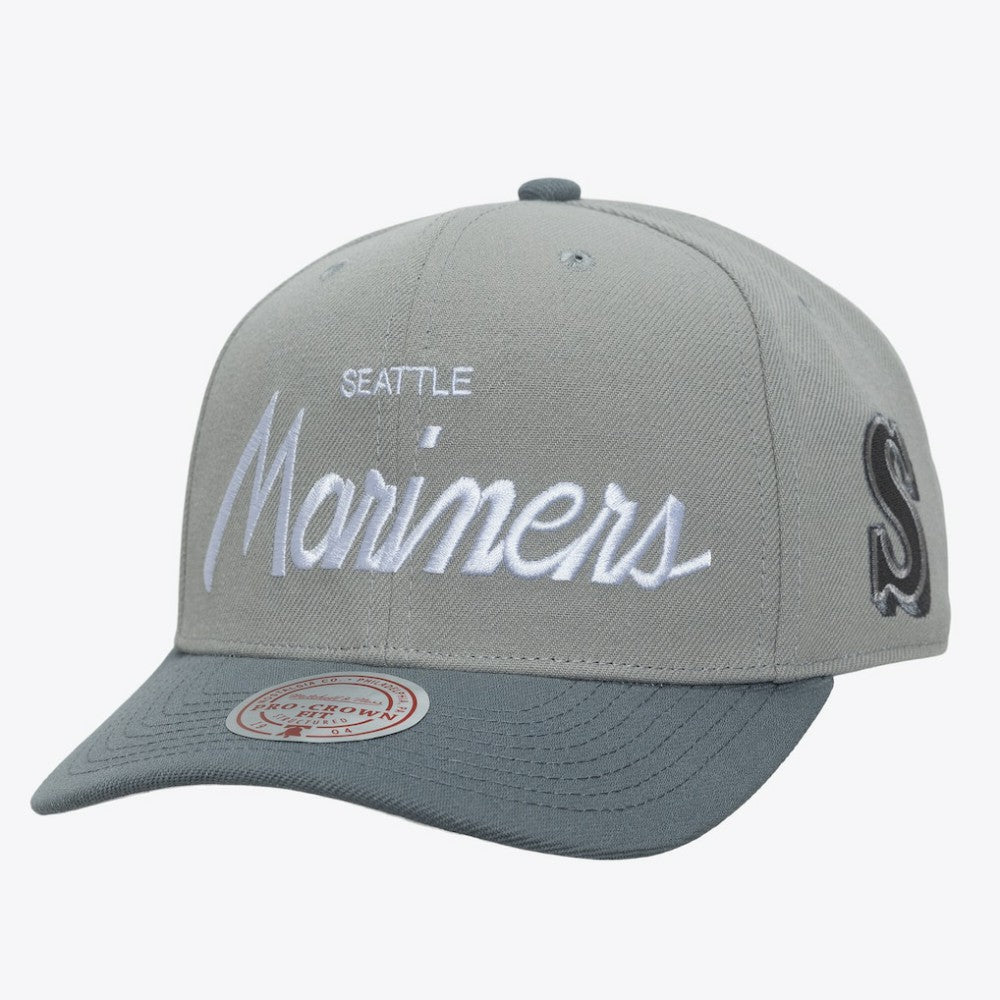 Seattle Mariners Mitchell & Ness Cooperstown Thunderstorm Head Coach Pro-Crown Adjustable Hat - MLB