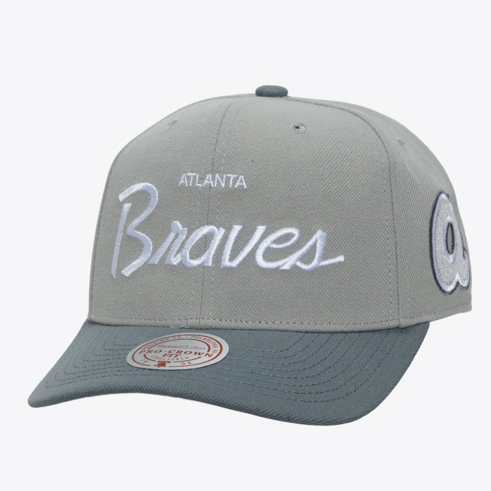 Atlanta Braves Mitchell & Ness Cooperstown Thunderstorm Head Coach Pro-Crown Adjustable Hat - MLB