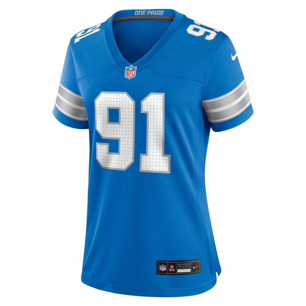 Tyleik Williams Detroit Lions Women's Team Game Jersey Blue | Nike for Sale