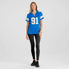 Tyleik Williams Detroit Lions Women's Team Game Jersey Blue | Nike for Sale
