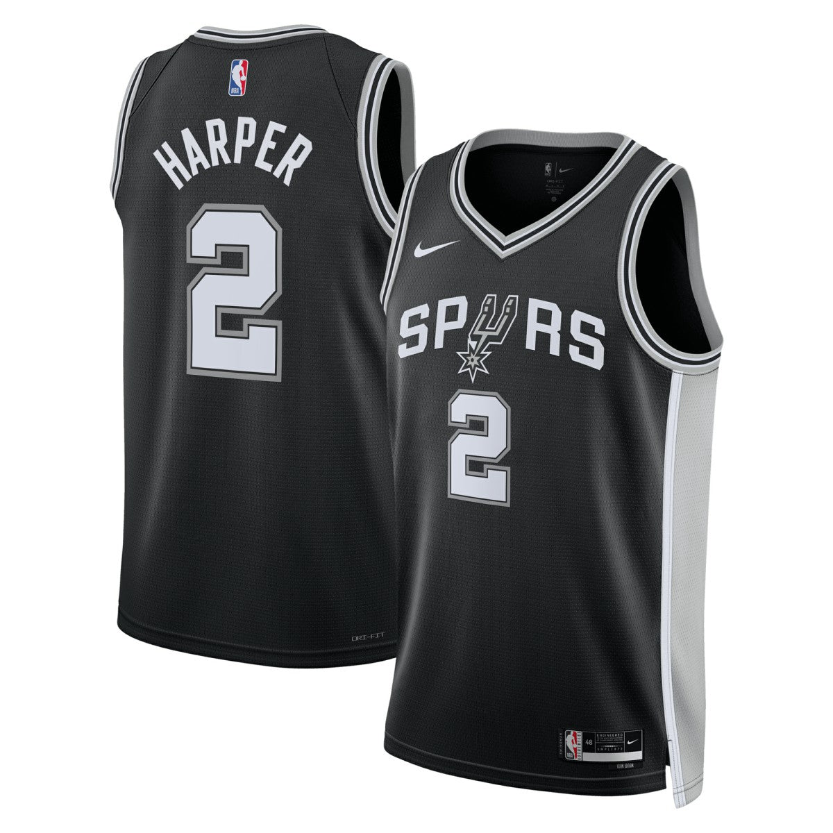 Dylan Harper San Antonio Spurs Unisex 2025 NBA Draft First Round Pick Swingman Jersey Icon Edition Black - NBA