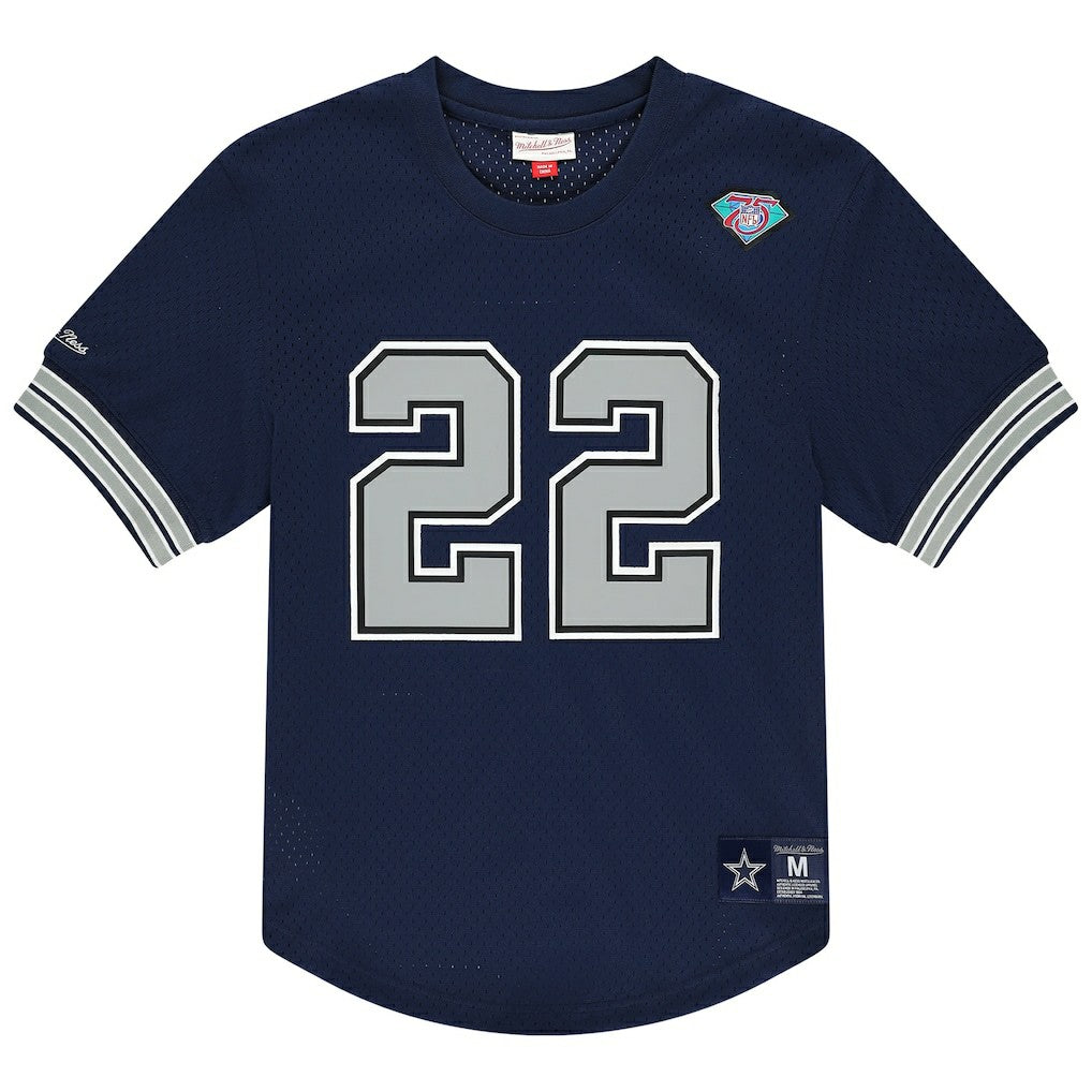 Emmitt Smith Dallas Cowboys Retired Player Name & Number Mesh T-Shirt Navy | Mitchell & Ness