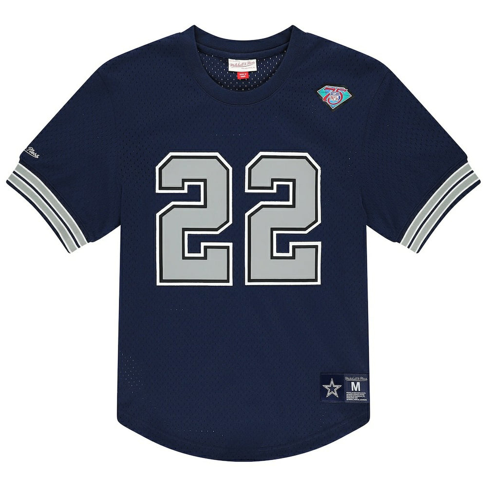 Emmitt Smith Dallas Cowboys Retired Player Name & Number Mesh T-Shirt Navy | Mitchell & Ness