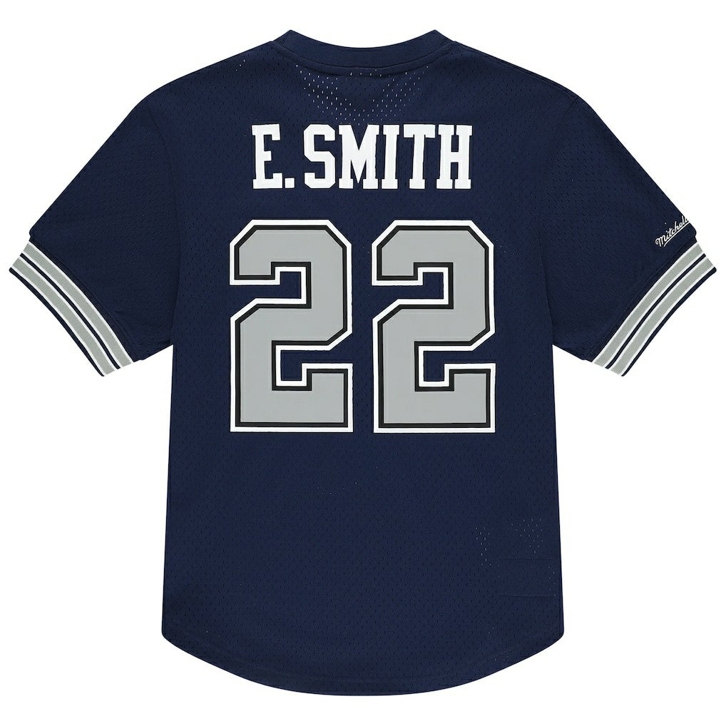 Emmitt Smith Dallas Cowboys Retired Player Name & Number Mesh T-Shirt Navy | Mitchell & Ness