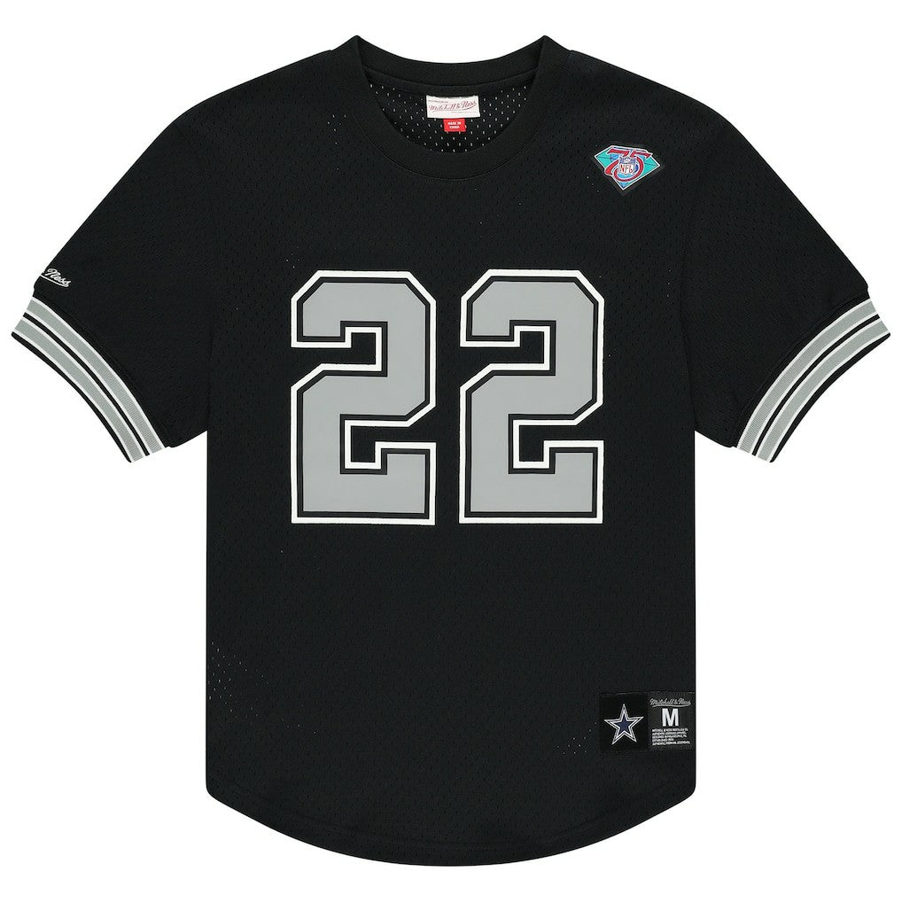 Emmitt Smith Dallas Cowboys Retired Player Name & Number Mesh Top Black | Mitchell & Ness