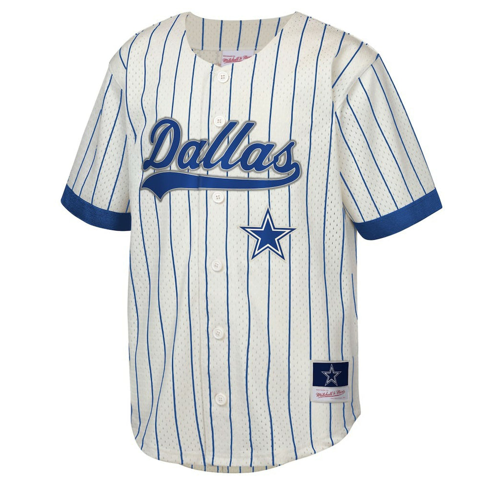Emmitt Smith Dallas Cowboys Youth Retired Player Name & Number Baseball Jersey Cream | Mitchell & Ness