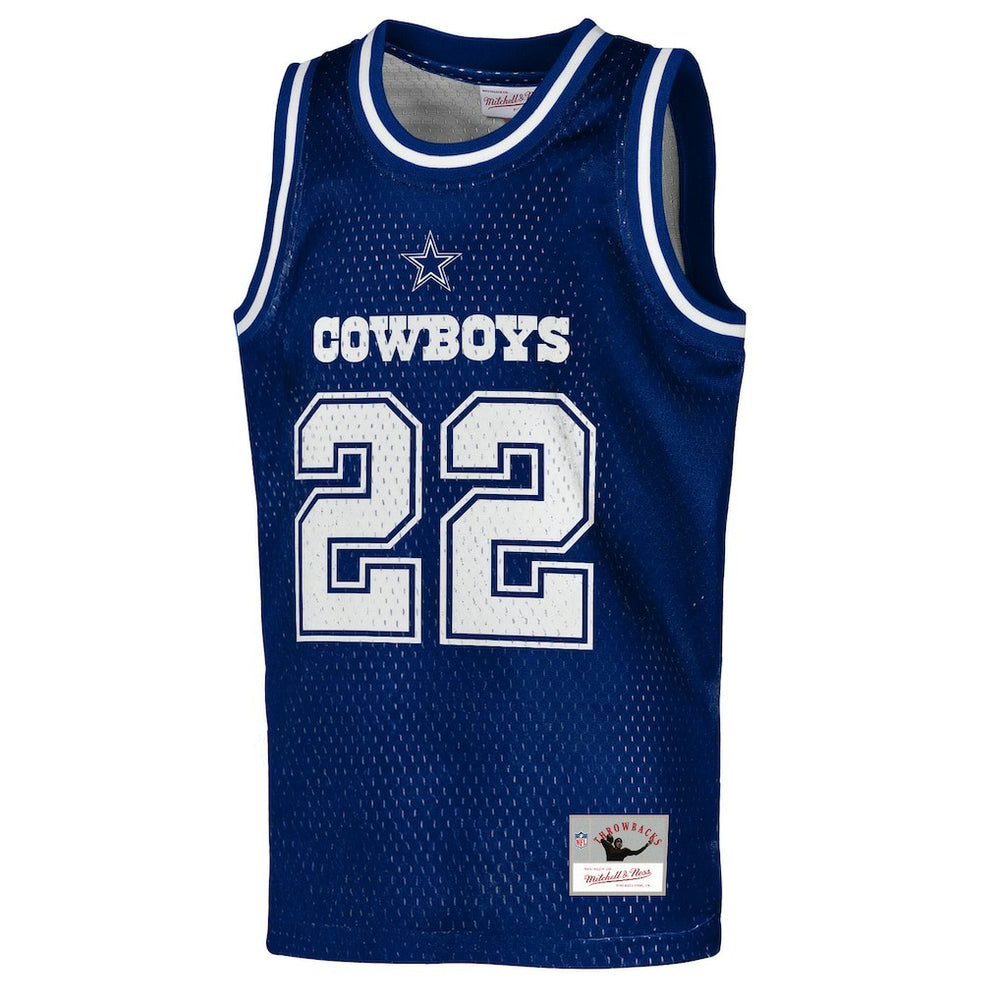 Emmitt Smith Dallas Cowboys Youth Retired Player NFL Basketball Fashion Jersey Navy | Mitchell & Ness