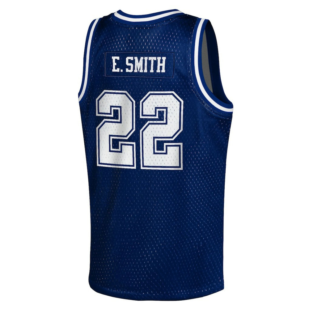 Emmitt Smith Dallas Cowboys Youth Retired Player NFL Basketball Fashion Jersey Navy | Mitchell & Ness