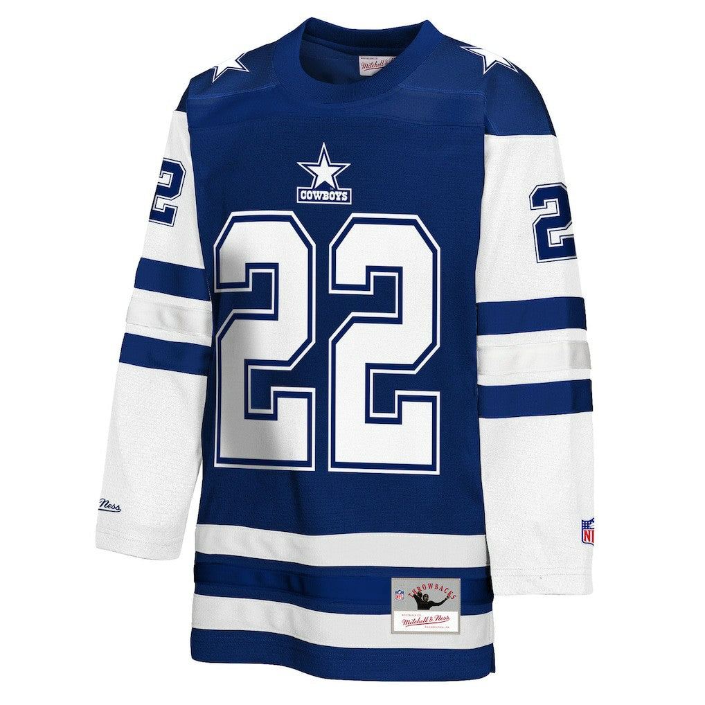 Emmitt Smith Dallas Cowboys Youth Hockey Fashion Jersey Navy | Mitchell & Ness