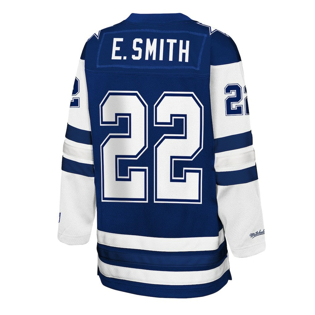 Emmitt Smith Dallas Cowboys Youth Hockey Fashion Jersey Navy | Mitchell & Ness