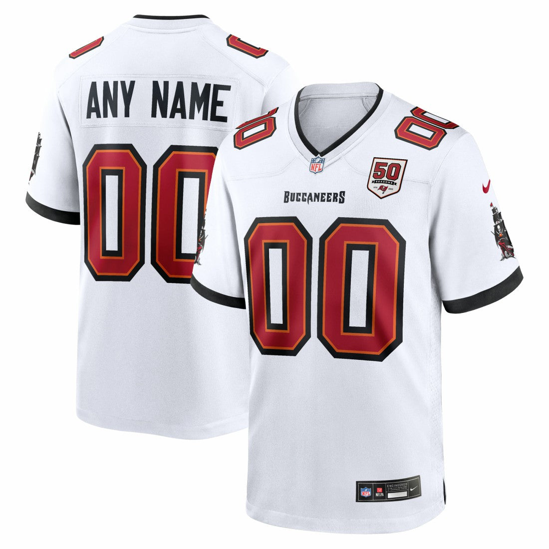 Tampa Bay Buccaneers 50th Season Custom Game Jersey White | Nike for Sale