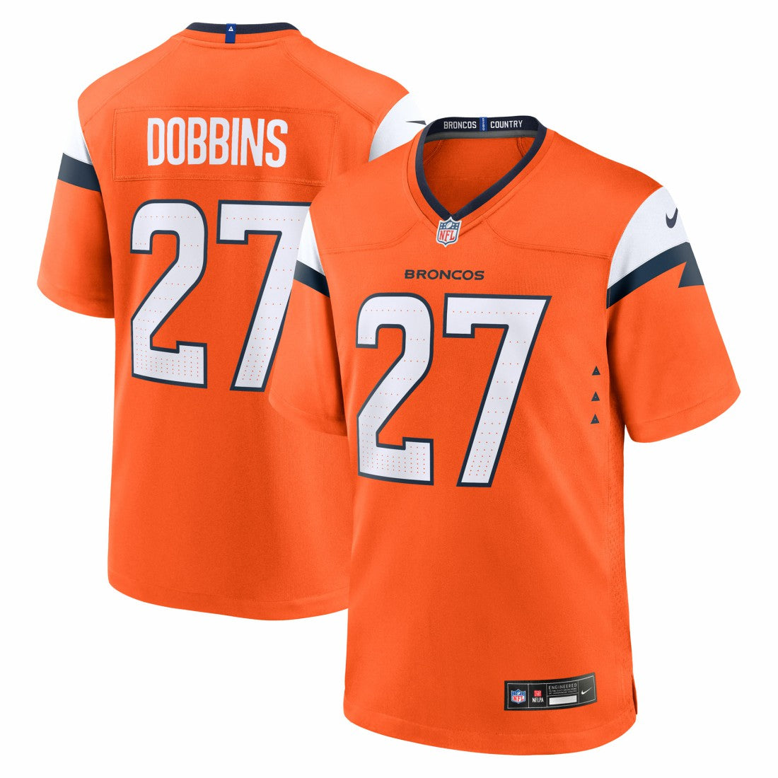 J.K. Dobbins Denver Broncos Team Game Jersey Orange | Nike for Sale