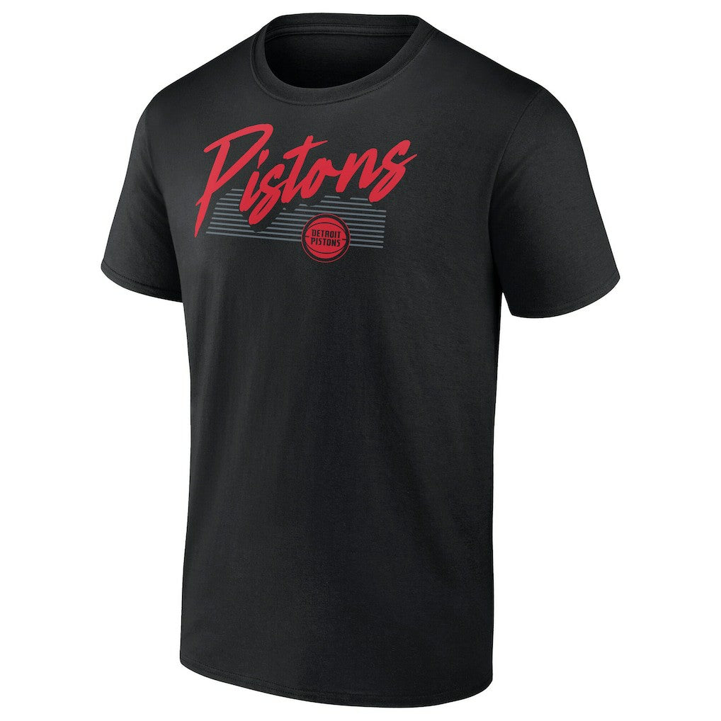 Detroit Pistons Color Block Slant Quick Strike T-Shirt Black - NBA